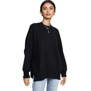 Free People Easy Street Tunic Sweater Womens XS Black Long Sleeve Dolman Ribbed